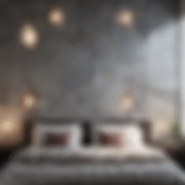 Geometric Wall Panel Design in a Contemporary Bedroom Contemporary bedroom with geometric wall panel design