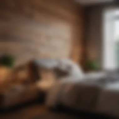 Wooden Wall Panels in a Cozy Bedroom Cozy bedroom showcasing wooden wall panels
