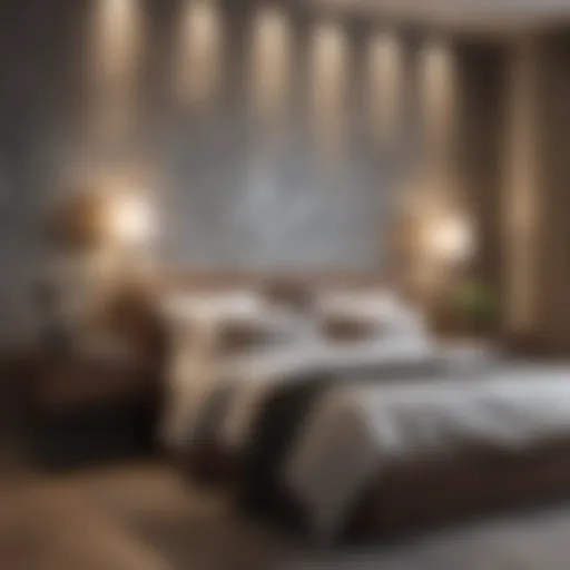 Elegant bedroom featuring textured wall panels