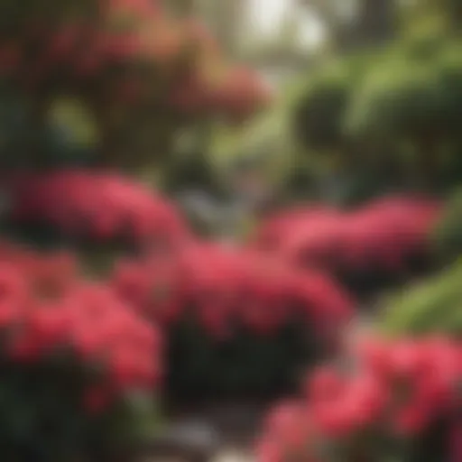 A vibrant display of blooming azaleas in a lush garden setting