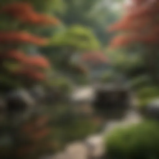 A serene Japanese garden emphasizing tranquility and harmony.