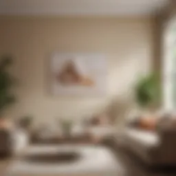 A beautifully painted wall showcasing a soft egg shell finish in a cozy living room.