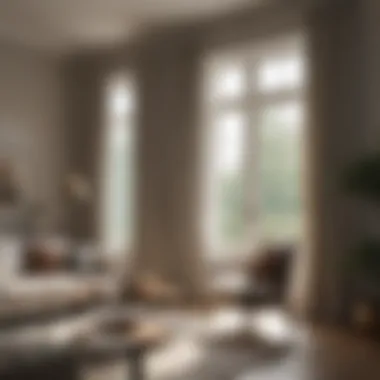 Elegant Farmhouse Style Curtains in a Cozy Living Room Elegant farmhouse style curtains enhancing a cozy living room