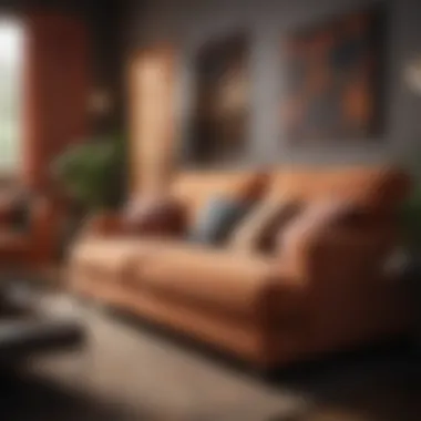 Cozy Fabric Sofa Set Cozy fabric sofa set with vibrant colors and textures