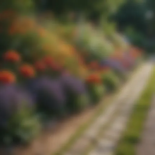 Colorful flower borders enhancing a garden path