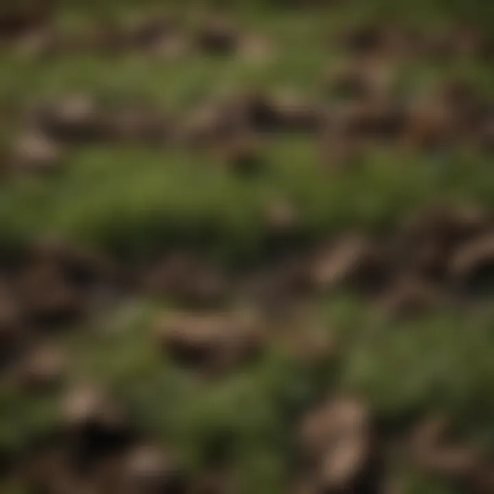 Close-up of grass clippings used as mulch