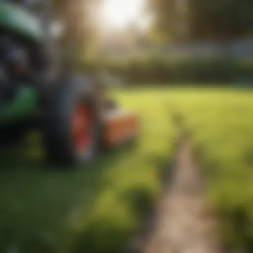 Selective herbicide application on a lush lawn