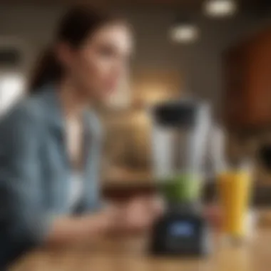 An individual reviewing a high-speed blender on an online platform.