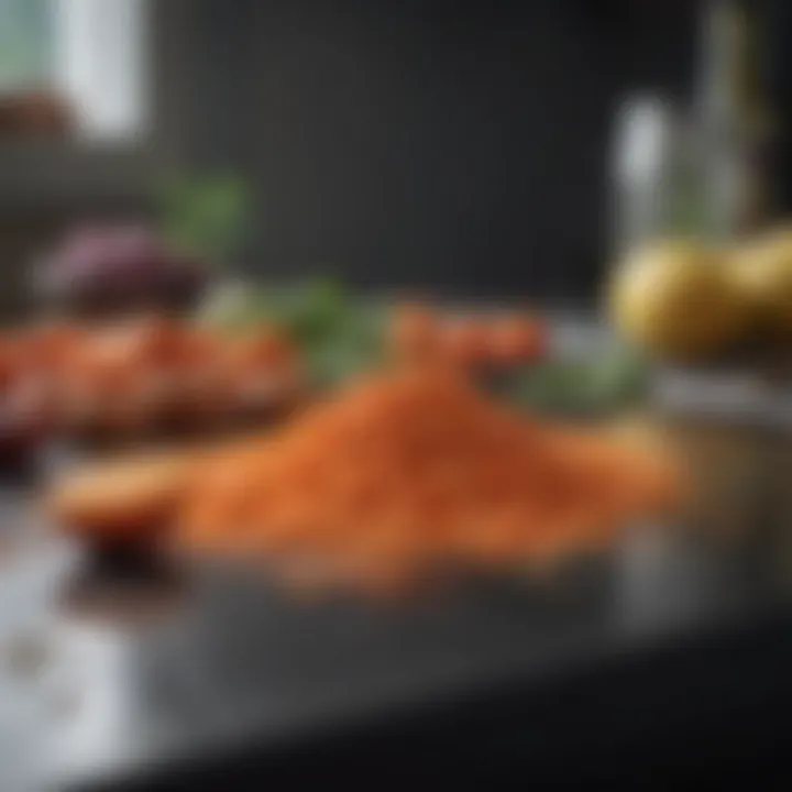 A high-speed blender with fresh ingredients ready for blending.