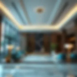 Elegant hotel lobby showcasing modern design elements and inviting atmosphere