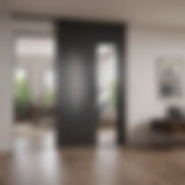 Elegant sliding door creating a seamless division between spaces