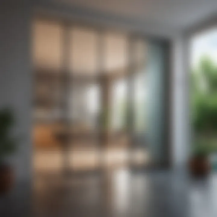 Stylish partition doors made of glass to maximize natural light