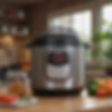 An arrangement of essential canning equipment next to the Instant Pot.