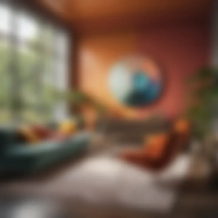 An infographic highlighting key concepts of color theory in interior design