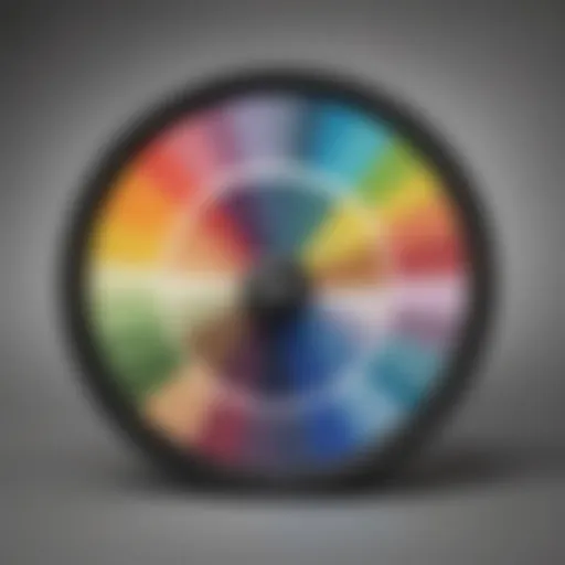 A color wheel showcasing various shades and harmonies for design inspiration
