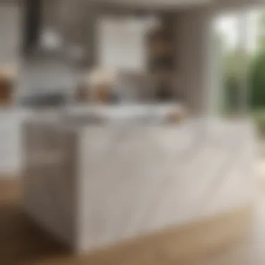 Stylish Quartz Countertop Kitchen Island Stylish kitchen island featuring a quartz countertop