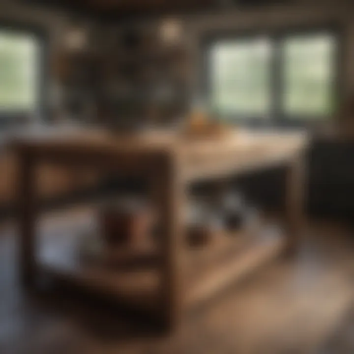 Rustic kitchen island made of reclaimed wood