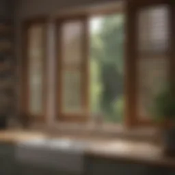 Elegant wooden shutters enhancing kitchen aesthetics