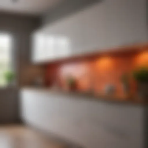 A vibrant kitchen wall showcasing modern paint colors and textures.