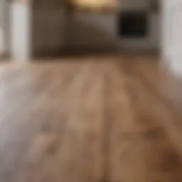Elegant wooden kitchen floor showcasing rich textures
