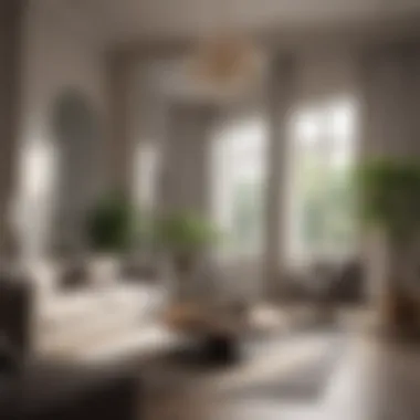 Large Oversized Mirror in a Modern Living Room Elegant living room featuring a large oversized mirror