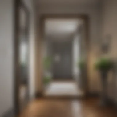 Oversized Mirror Enhancing a Chic Hallway Stylish hallway adorned with an oversized mirror