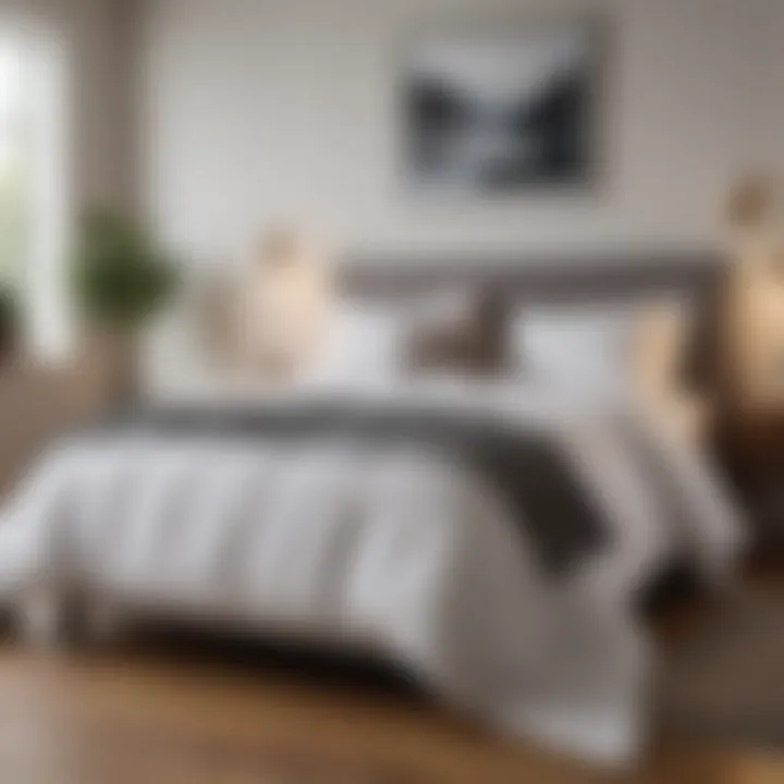 Stylish bedroom featuring a lightweight cooling down comforter