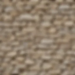 A close-up of a limewashed stone wall showcasing texture and color variations