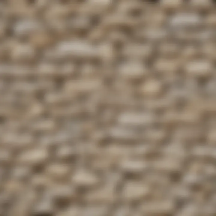 A close-up of a limewashed stone wall showcasing texture and color variations