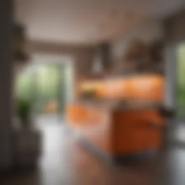 Contemporary Kitchen Aesthetics A vibrant kitchen featuring contemporary color palettes and materials