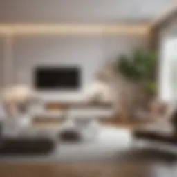 A beautifully arranged modern living room showcasing minimalist design