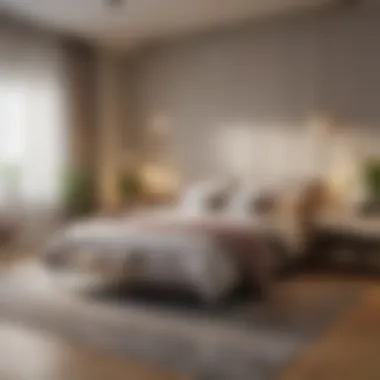 Harmonious Bedroom Design A tranquil bedroom with thoughtful spatial organization and color harmony