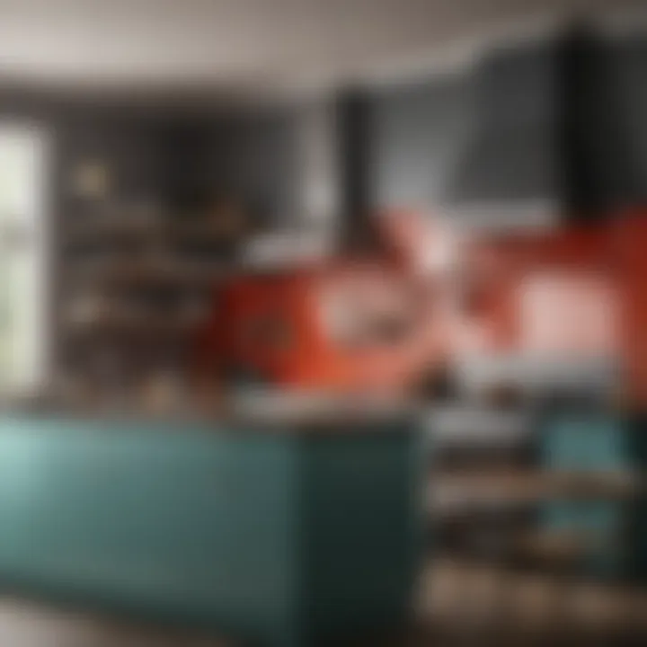 Stylish kitchen with contrasting color combinations