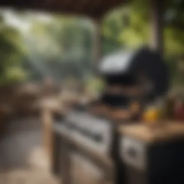 Outdoor Grilling: Crafting Culinary Experiences Stylish grill setup in an outdoor setting with vibrant ambiance