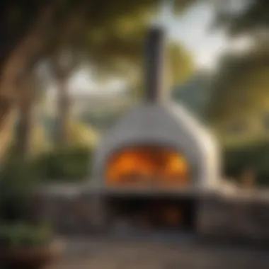 Ooni Pizza Oven in a Scenic Outdoor Setting A stunning Ooni pizza oven outdoors with a beautiful backdrop.