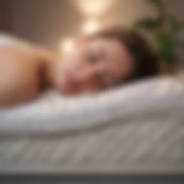 A side view of a person sleeping on a mattress that supports spinal alignment.