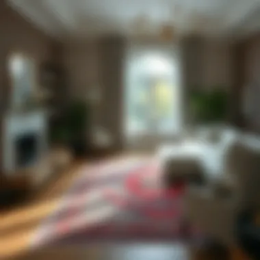 Selecting an Elegant Rug in Stylish Interior Elegant rug selection process in a stylish interior