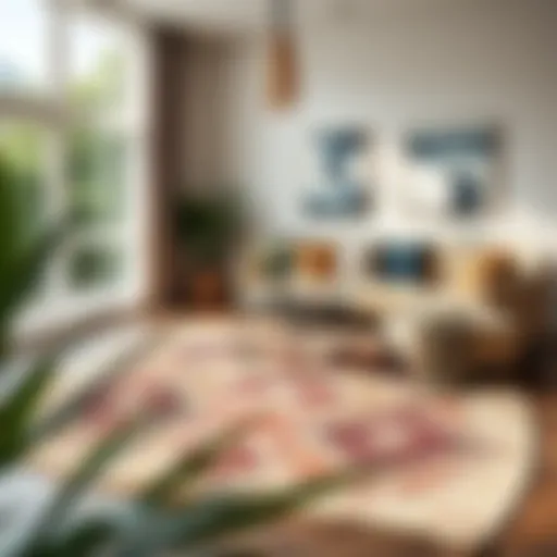 Luxurious area rug in a cozy living room setting