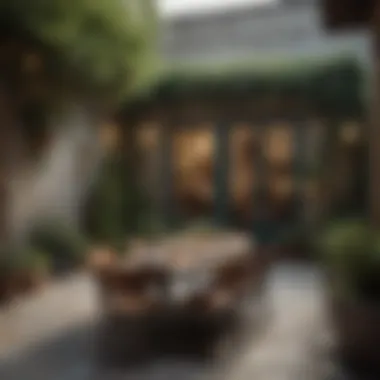 Charming Décor for Al Fresco Dining Charming outdoor dining area with a mix of modern and rustic décor elements