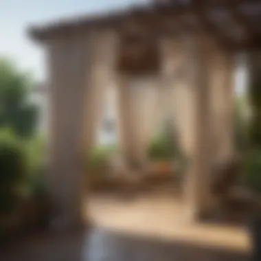 Decorative Curtains for Pergola Shade Pergola draped with decorative outdoor curtains