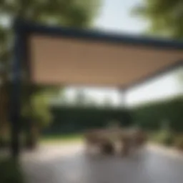 Stylish pergola with retractable fabric shade