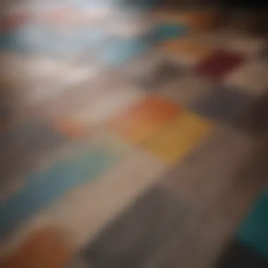 Different color palettes for painted wood floors displayed together.