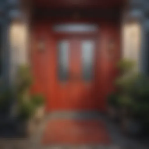 Charming red front door