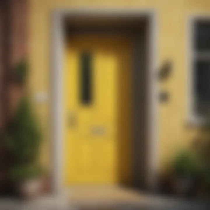 Trendy yellow door with modern design