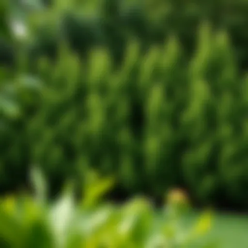 Lush green privacy shrubbery creating a natural barrier in a backyard setting