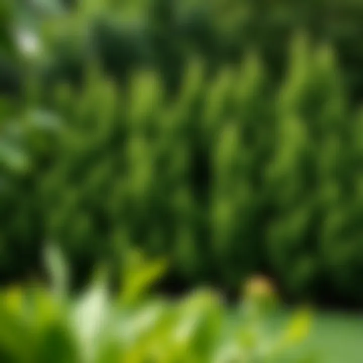 Lush green privacy shrubbery creating a natural barrier in a backyard setting