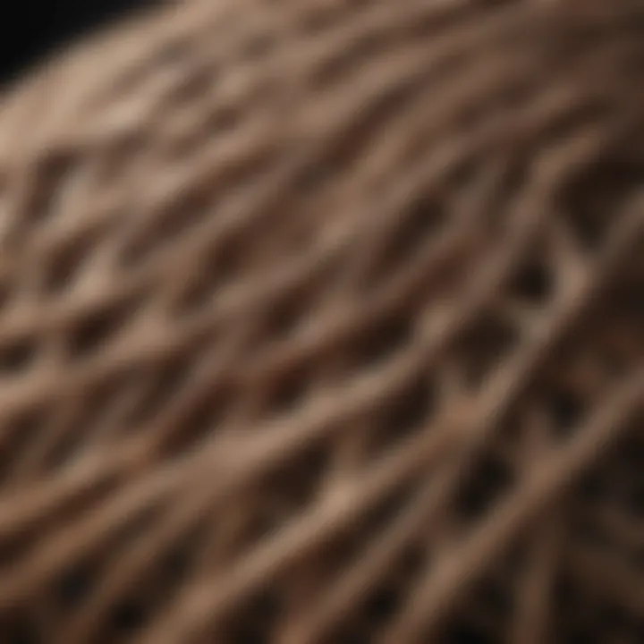 Close-up of rattan weave showcasing craftsmanship