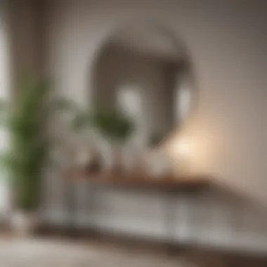 Elegant Minimalist Design of a Rounded Entryway Table Elegant rounded entryway table showcasing a minimalist design