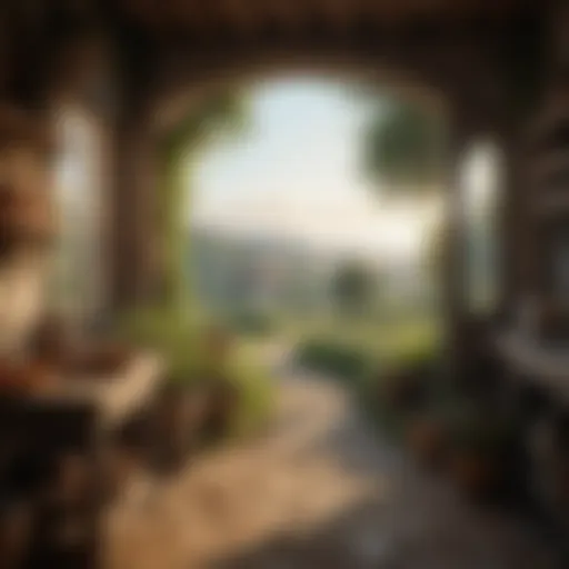 Charming rustic artwork featuring a countryside landscape