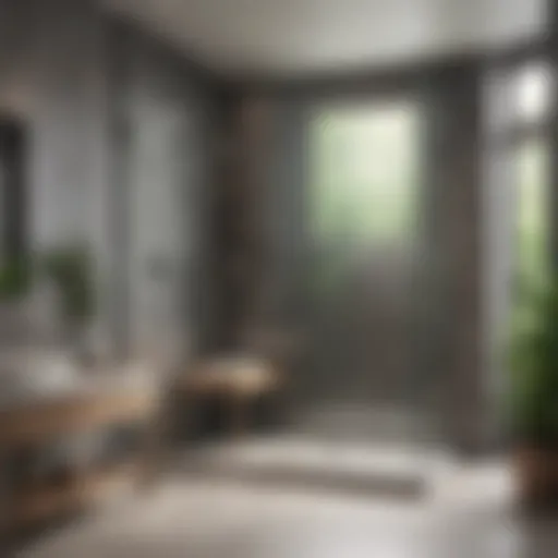 Stunning bathroom design featuring a glass shower door with an integrated bench